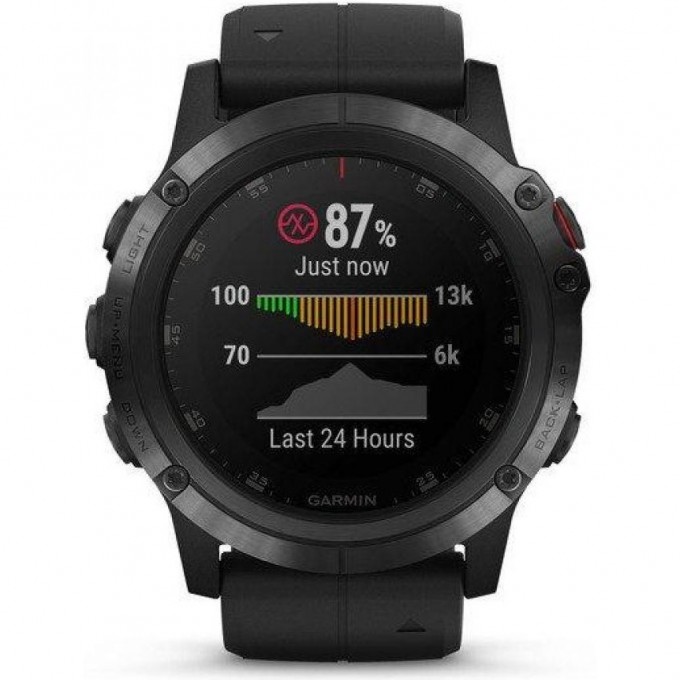 Часы GARMIN FENIX 5s Plus Sapphire черные с черным ремешком 010-01987-03