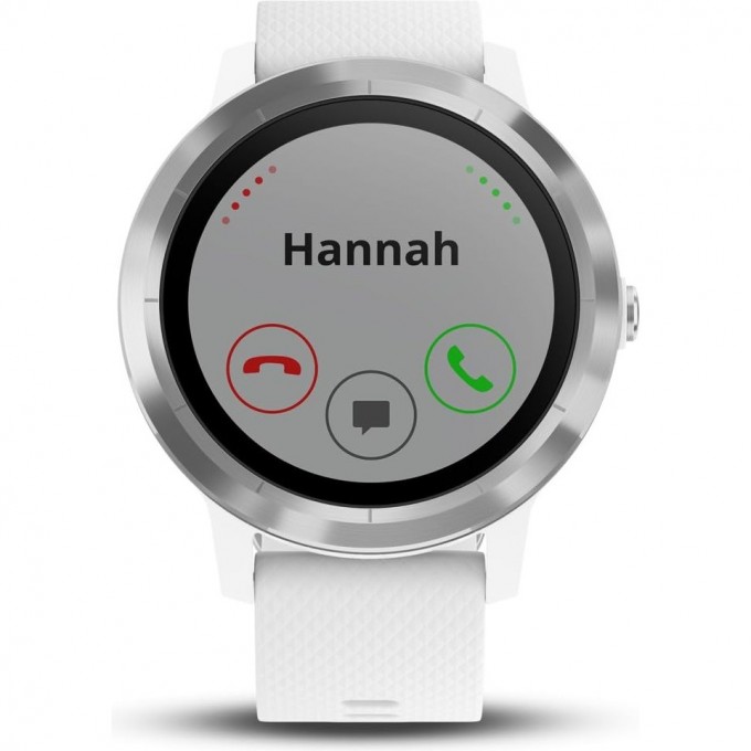 Часы GARMIN VIVOACTIVE 3 серебристые с белым ремешком 010-01769-22