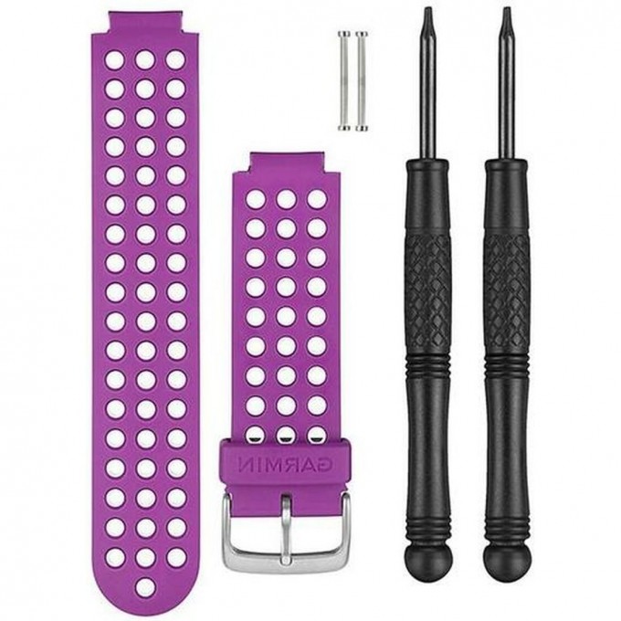 Ремешок сменный для GARMIN FORERUNNER 220 (пластик) бело/фиолетовый 010-11251-31