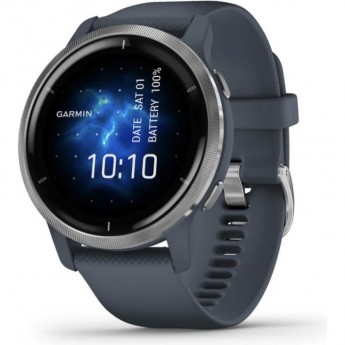 Смарт-часы GARMIN VENU 2, GPS, WI-FI, BLUE GRANITE + PASSIVATED, WW