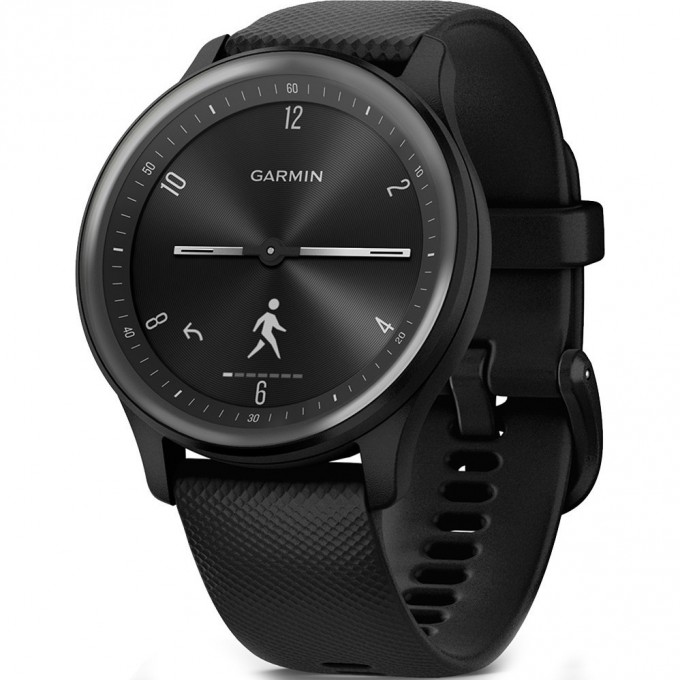 Смарт-часы GARMIN VIVOMOVE SPORT черные с серым безелем и силиконовым ремешком 010-02566-00