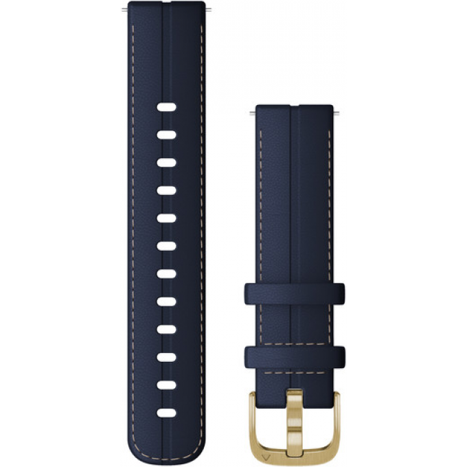 Ремешок сменный GARMIN Quick Release 18 мм (кожаный) темно-синий с золотистой застежкой 010-12932-08